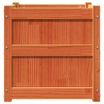Jardineras De Exterior 2 Uds Madera Maciza De Pino Marrón Cera_5