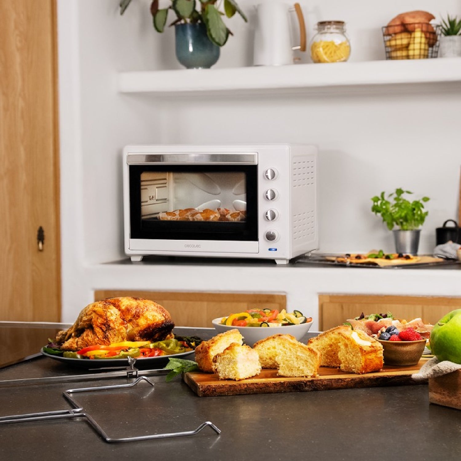 Cecotec Horno De Sobremesa De Convección Bake&toast 6000 White Gyro. 2000 W Capacidad 60 L 12 Funciones Combinables Rust_1
