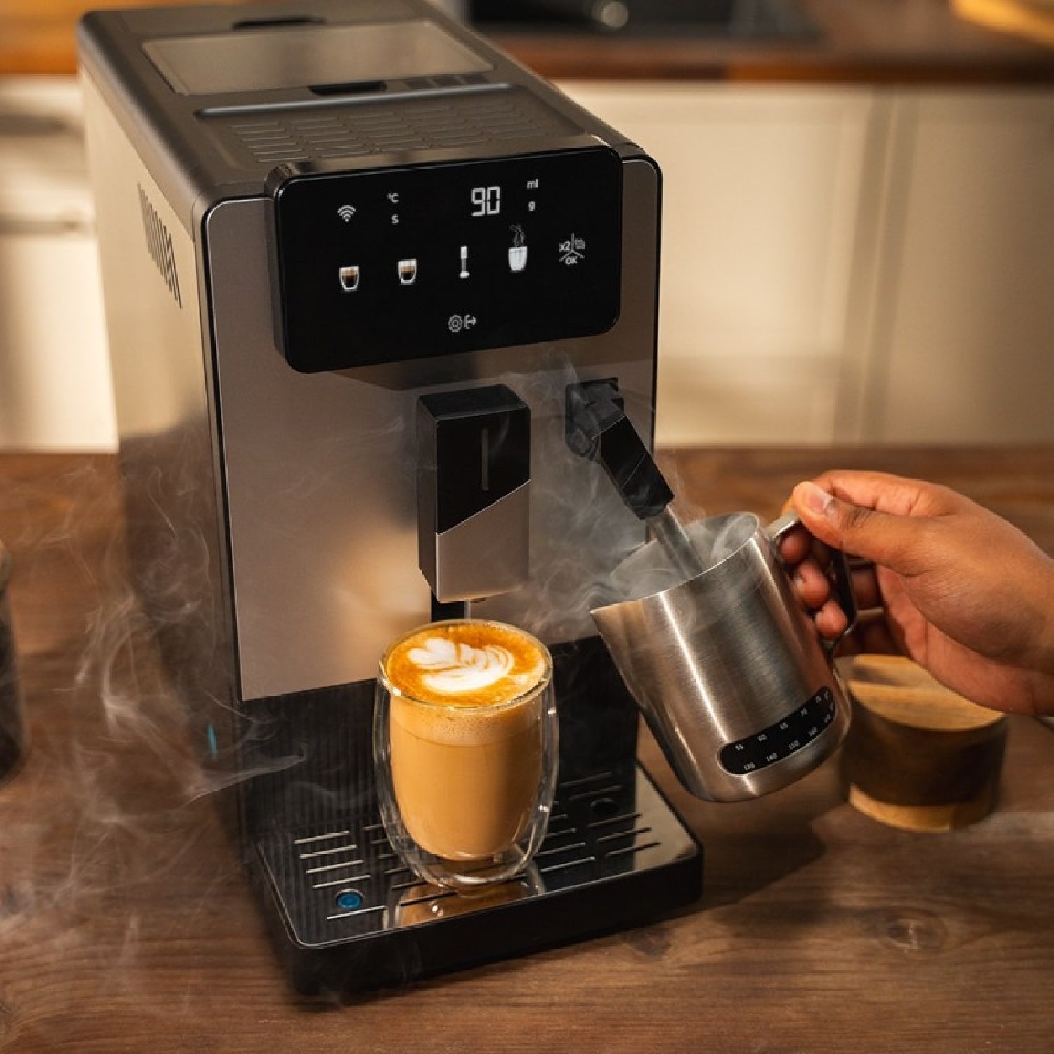 Cecotec Cafetera Superautomática Cremmaet Steam. 1350w, 19 Bares, 5 Niveles Molido, Depósito Grano 150g Y Agua 1.1l, The_4