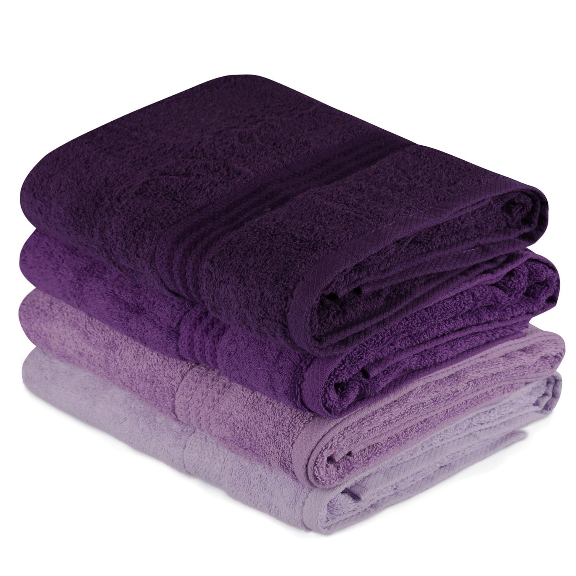 Juego De Toallas De Baño (4 Piezas) Lila Ligera, Lila, Púrpura, Morado Oscuro_0
