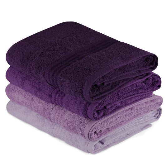 Juego De Toallas De Baño (4 Piezas) Lila Ligera, Lila, Púrpura, Morado Oscuro_0