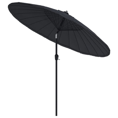Sombrilla De Jardín Con Palo De Aluminio Negro 270 Cm_1