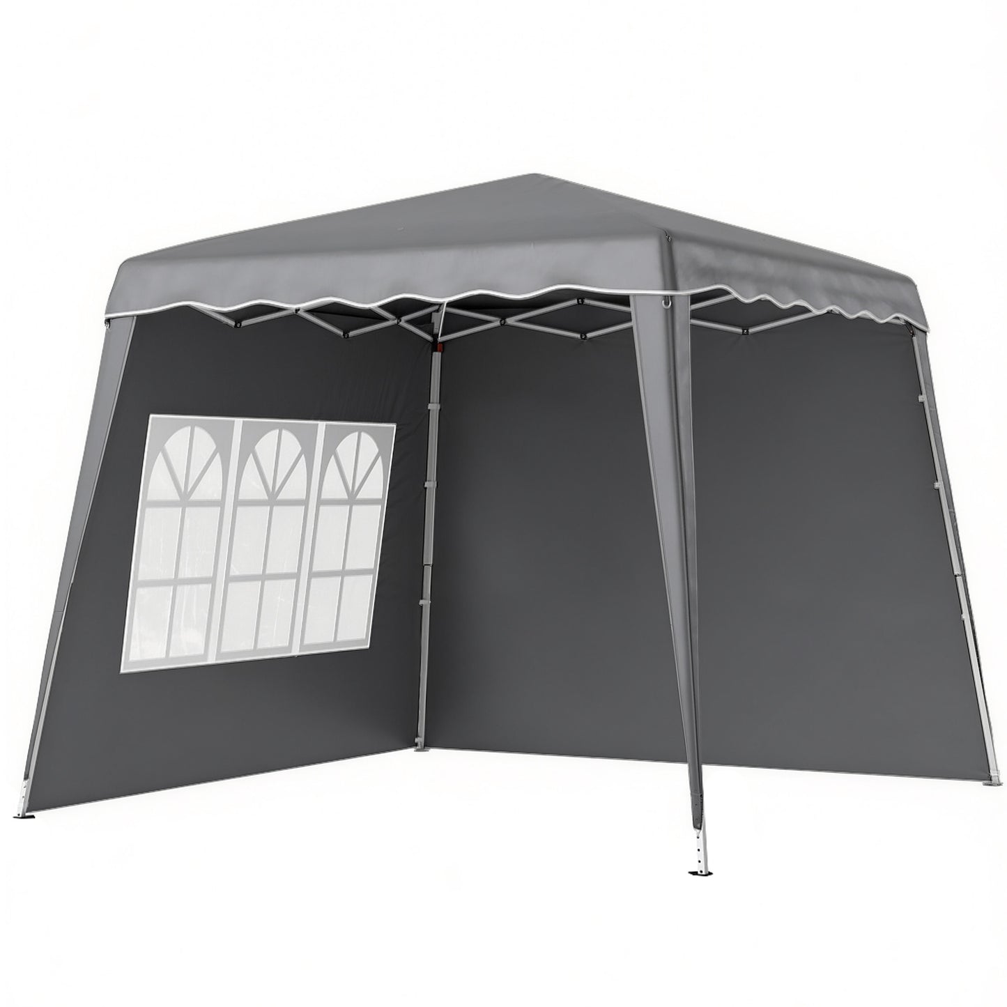 Outsunny Carpa Plegable Pop-up 2,89x2,89 M 2 Paredes Laterales Altura Ajustable_0