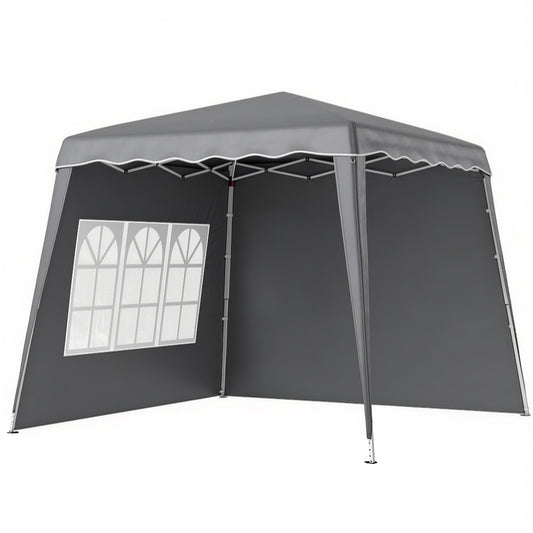 Outsunny Carpa Plegable Pop-up 2,89x2,89 M 2 Paredes Laterales Altura Ajustable_0