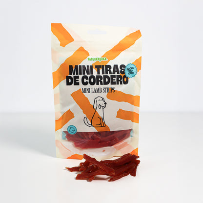 Snack Natural Para Perro Mini Tiras De Cordero 12 Paq X (100gr) Wuapu