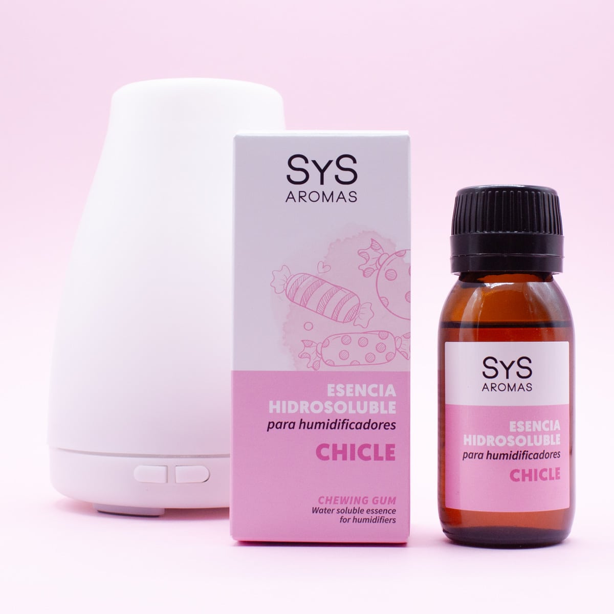 Esencia Hidrosoluble Chicle SYS Aromas 50 ml | Aroma Dulce y Afrutado | Para Humidificadores y Difusores_1