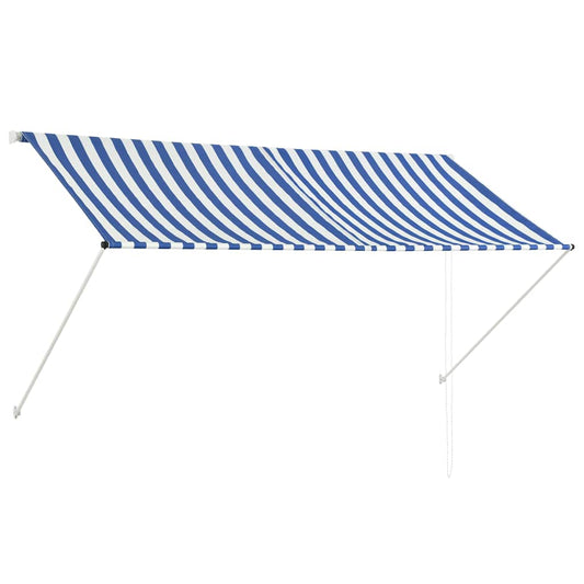 Toldo Retráctil 250x150 Cm Azul Y Blanco_0