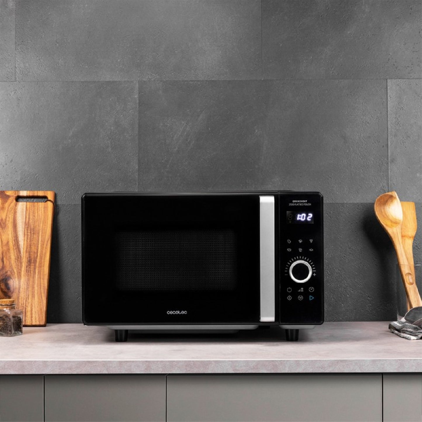 Microondas Sin Plato Digital Grandheat 2500 Flatbed Touch Black. 800 W, Capacidad 25 L, Panel De Control Táctil, 8 Funciones Preconfiguradas, Tempor_2