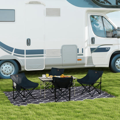 Outsunny Silla De Camping Plegable Con Bolsa De Transporte Carga 110 Kg Negro_4