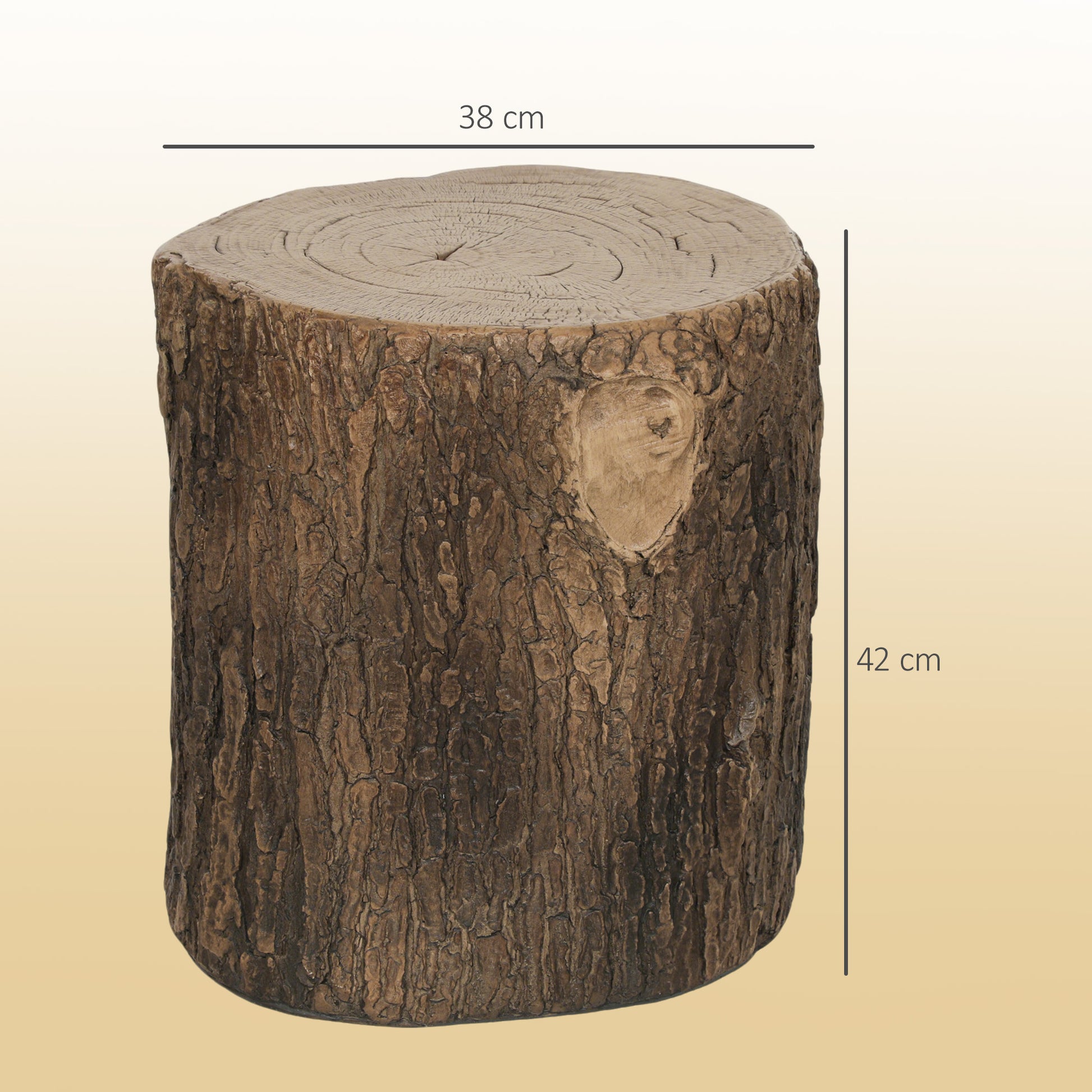 Outsunny Tronco Decorativo Multifucional Ø38x42cm Para Jardín Terraza O Interior_2