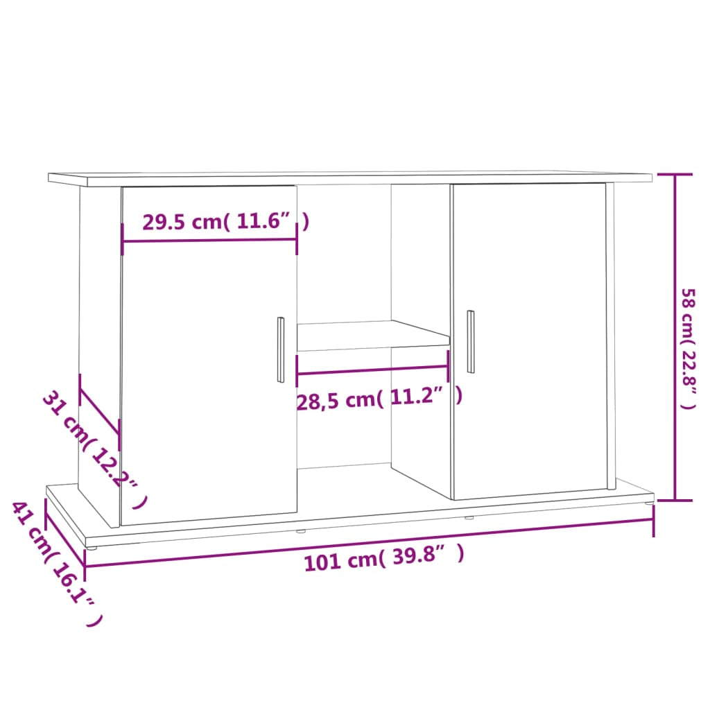 Vidaxl Soporte Para Acuario Madera De Ingeniería Blanco 101x41x58 Cm_2