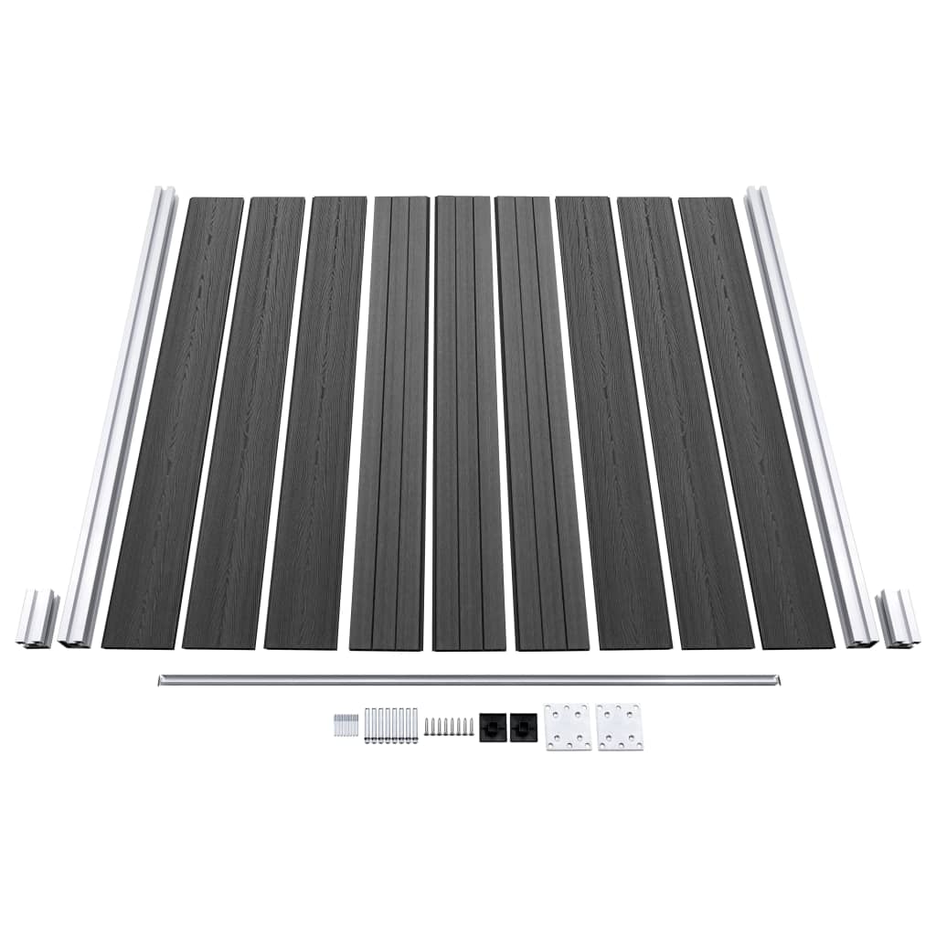 Juego De Paneles De Valla Wpc Negro 1045x186 Cm / Vetonek_1