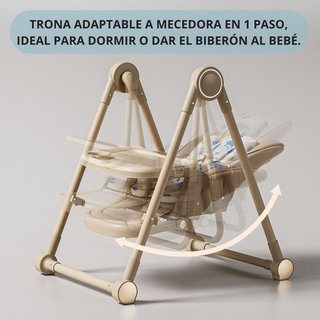 Trona Khaki Evolutiva 3 En 1, Plegable Y Portátil Con Altura, Reposapiés, Respaldo Y Bandeja Bathby_2