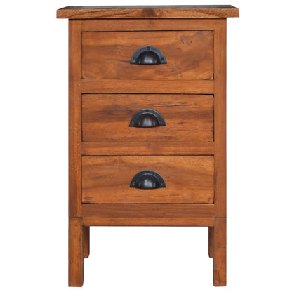 Mesita De Noche De Madera Maciza De Teca 40x35x60 Cm_1