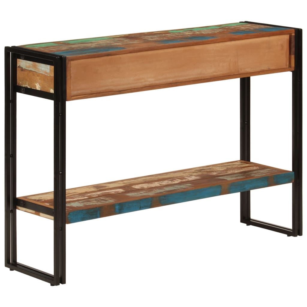 Mesa Consola Madera Maciza Reciclada 110x30x76 Cm_1