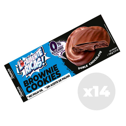 Galletas Brownie Doble Chocolate 128gr -Dumón Snack Proteico Sin Azúcares Añadidos- Pack De 14 Unidades_0