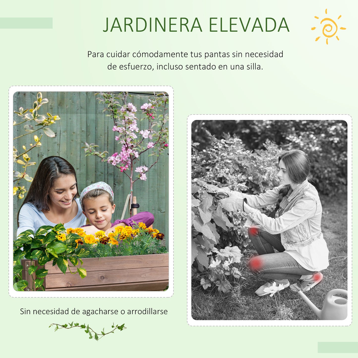 Outsunny Jardinera Con Enrejado De Madera Maciza Plantas Flores Trepaderas_5