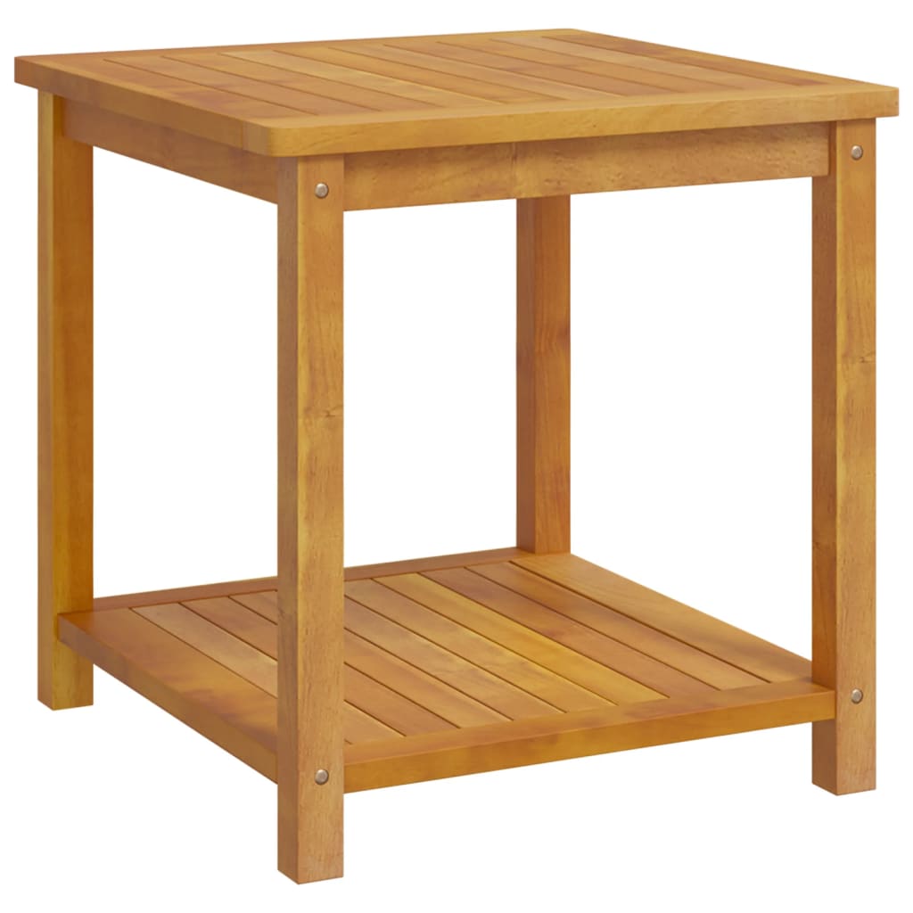 Mesa Auxiliar De Madera Maciza De Acacia 45x45x45 Cm_0