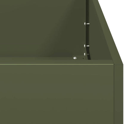 Jardinera De Acero Laminado En Frío Verde Oliva 120x40x80 Cm_5