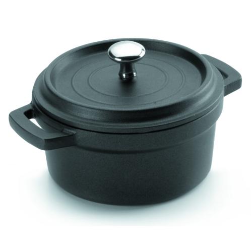 Olla cocotte negra de aluminio fundido Lacor Diámetro 16 cm