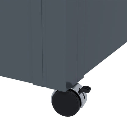 Outsunny Baúl De Exterior 311 L Con 4 Ruedas 2 Asas 120x62x66 Cm Gris Oscuro_4