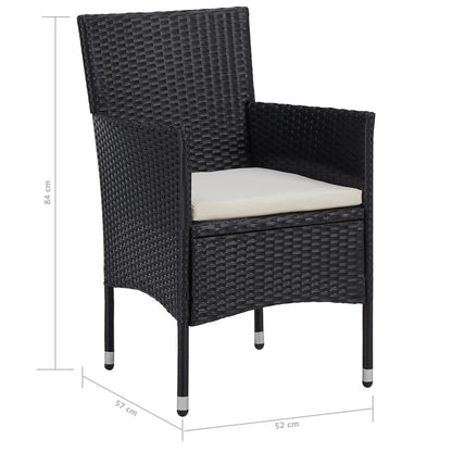 Vidaxl Muebles De Jardín 5 Piezas Ratán Sintético Y Vidrio Negro_2