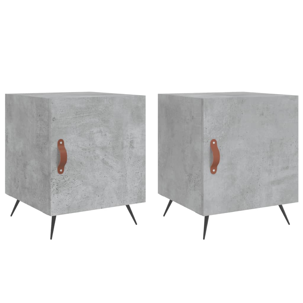 Mesitas Noche 2 Uds Madera Ingeniería Gris Hormigón 40x40x50 Cm_0