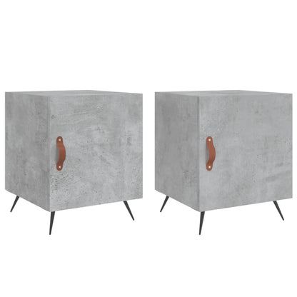 Mesitas Noche 2 Uds Madera Ingeniería Gris Hormigón 40x40x50 Cm_0