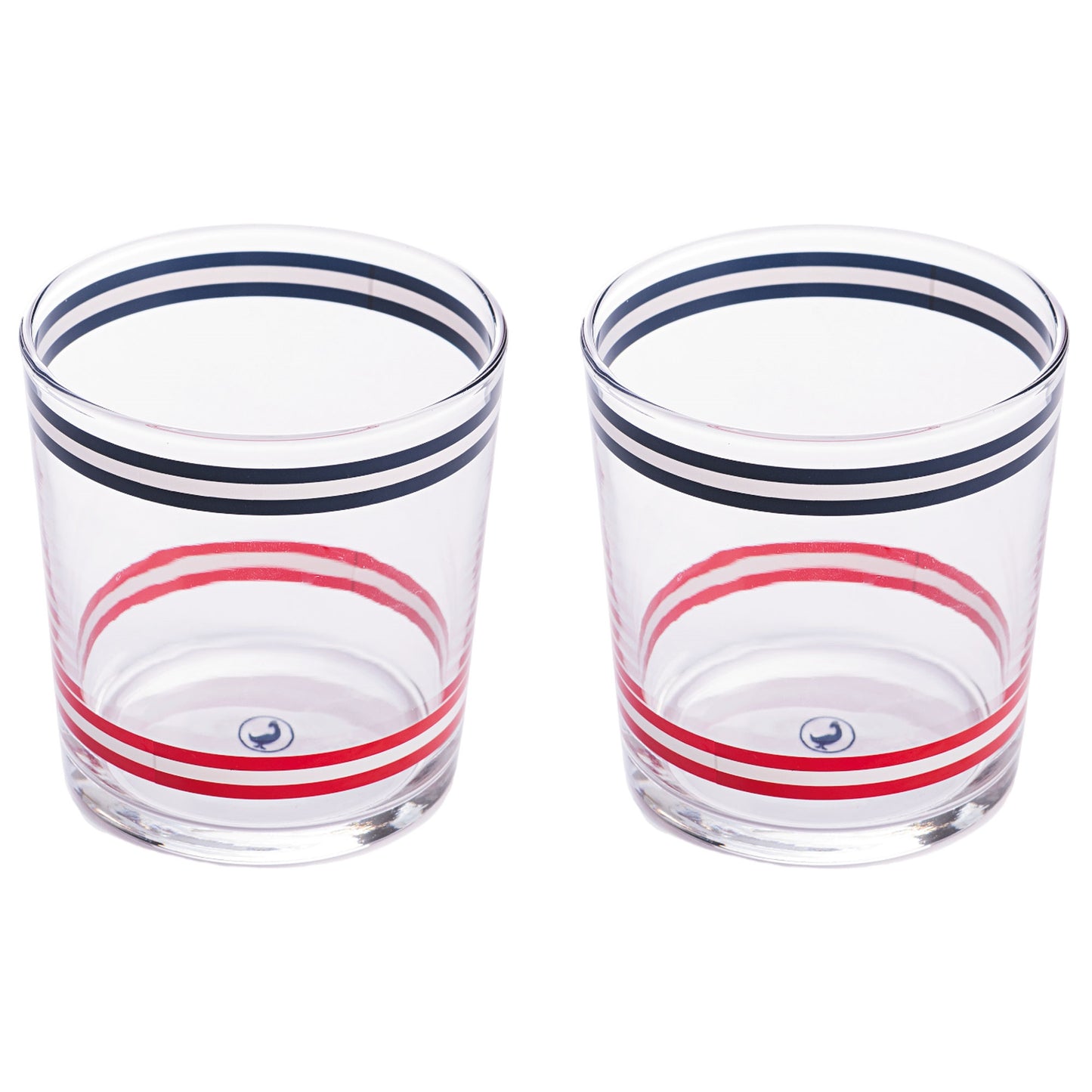 Set 2pzs Vasos De Cristal A Rayas 345ml El Ganso