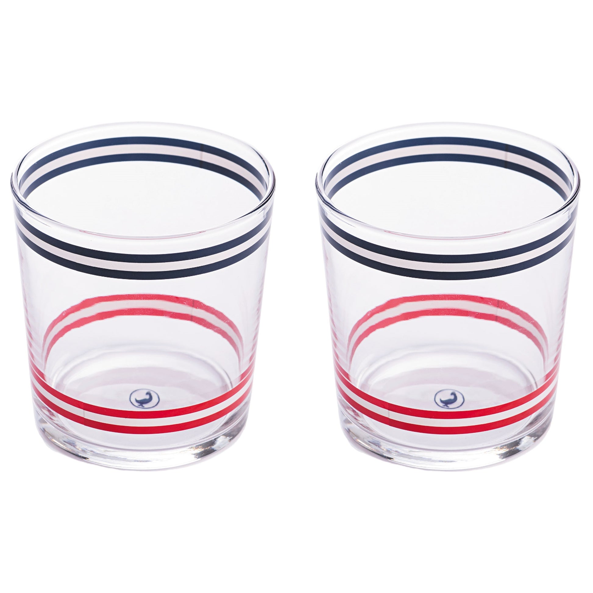 Set 2pzs Vasos De Cristal A Rayas 345ml El Ganso