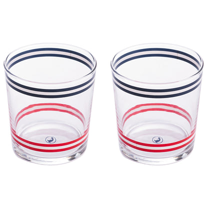 Set 2pzs Vasos De Cristal A Rayas 345ml El Ganso