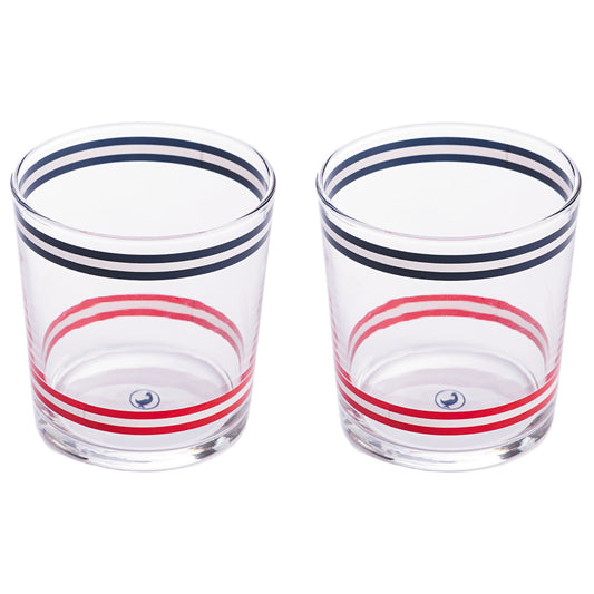 Set 2pzs Vasos De Cristal A Rayas 345ml El Ganso