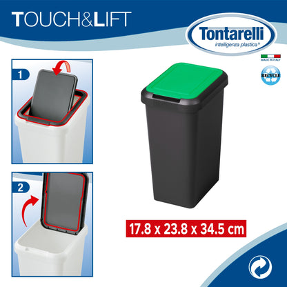 Papelera touch & Lift De 9l Verde_1