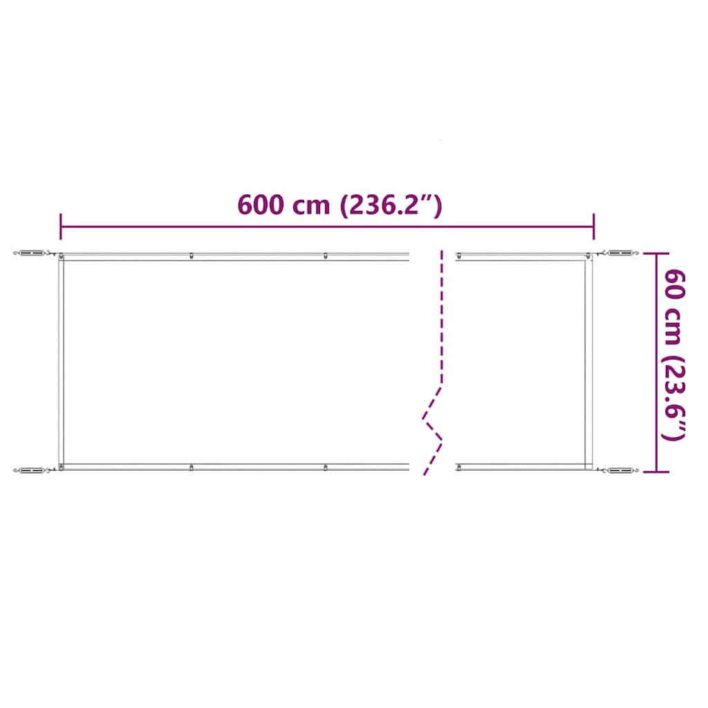Toldo Vertical Verde Claro 60x600 Cm Tela Oxford_5