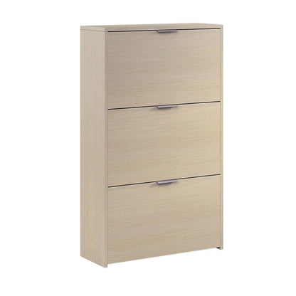 Zapatero Moderno De 3 Puertas Melamina, Roble, 60 X 113 X 22cm_0