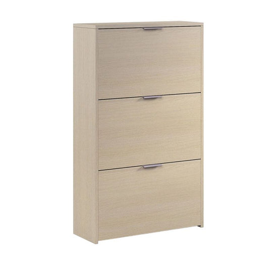 Zapatero Moderno De 3 Puertas Melamina, Roble, 60 X 113 X 22cm_0