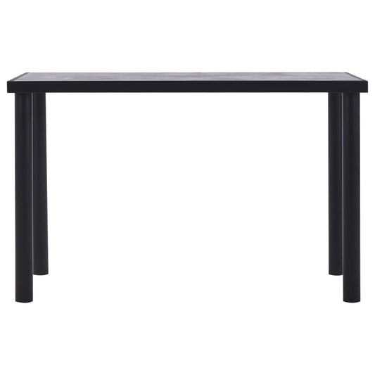 Mesa De Comedor De Mdf Negro Y Gris Hormigón 120x60x75 Cm_0