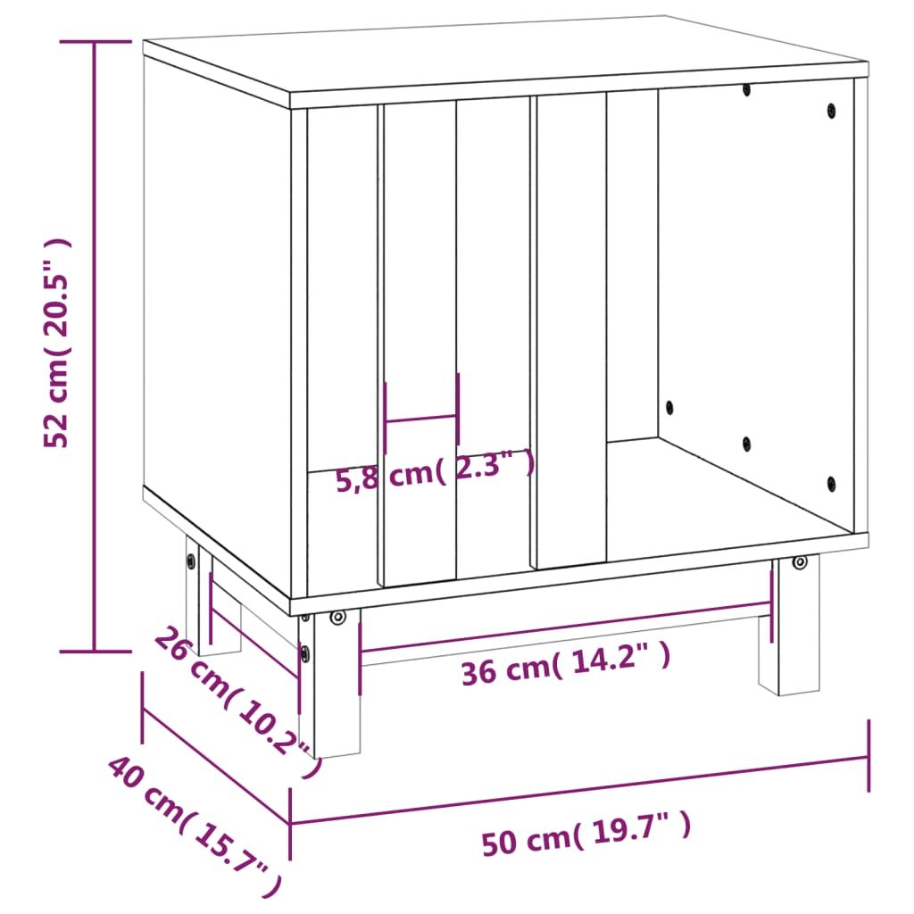 Vidaxl Caseta Para Perros Madera Maciza De Pino Negro 50x40x52 Cm_2