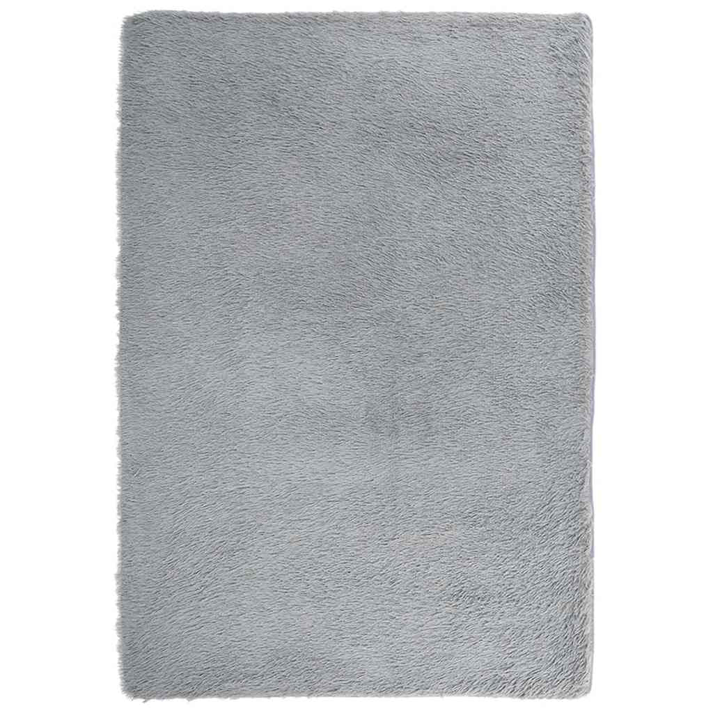 Vidaxl Alfombra De Pelo Largo Navarra Gris Plateado 200x290 Cm_0