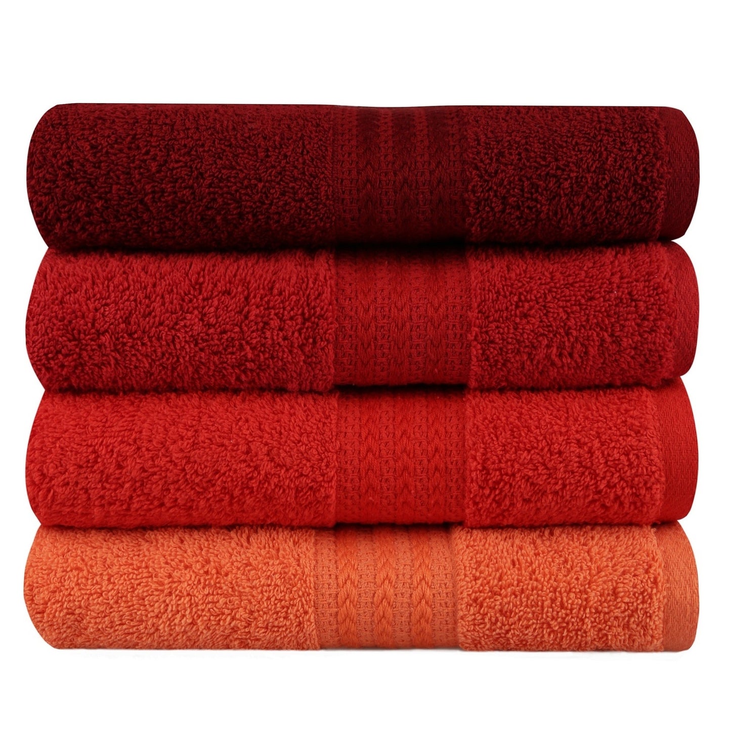Juego De Toallas De Mano (4 Piezas) Naranja Pálida, Naranja, Rojo Y Fucsia_1