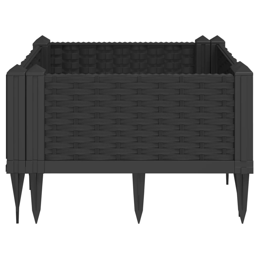 Jardinera Con Clavijas Pp Negro 42,5x42,5x28,5 Cm_4
