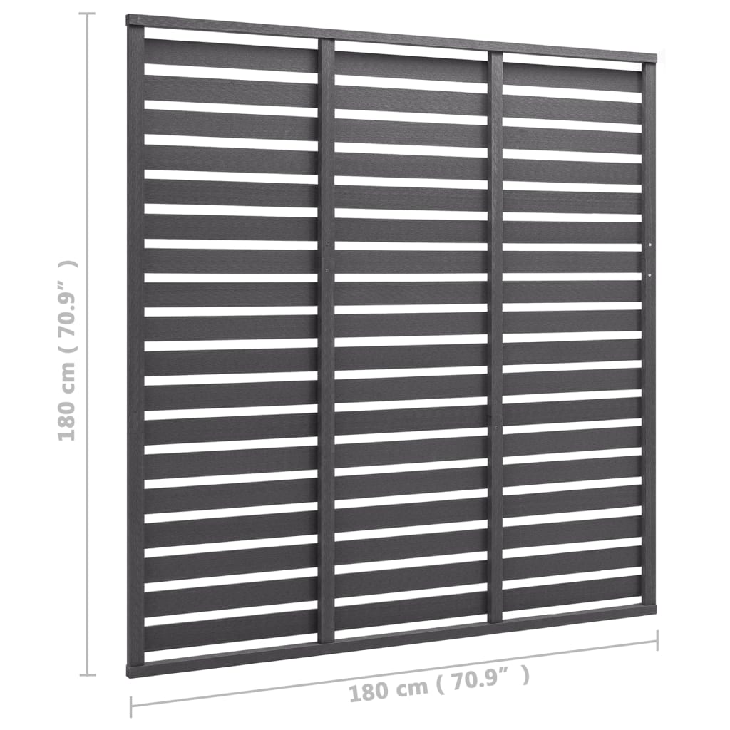 Panel De Valla De Wpc Gris 180x180 Cm / Vetonek_2