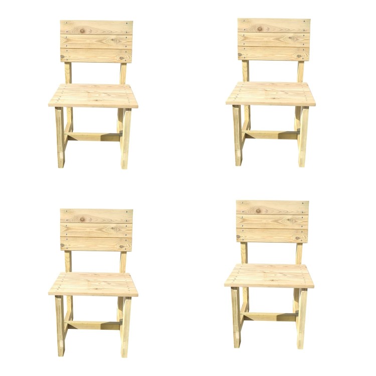 Set De 4 Sillas De Madera De Exterior Masgames Batea Madera Sin Pintar._0