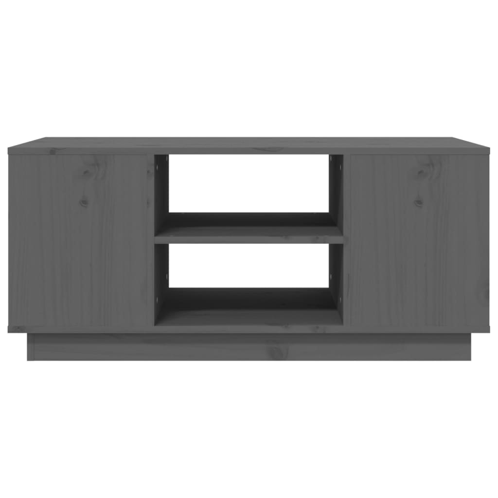 Mesa De Centro De Madera Maciza De Pino Gris 90x49x40,5 Cm_3