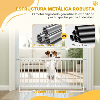 Pawhut Barrera De Seguridad Para Perros Pequeños Extensible 67-93,5 Cm Blanco_5