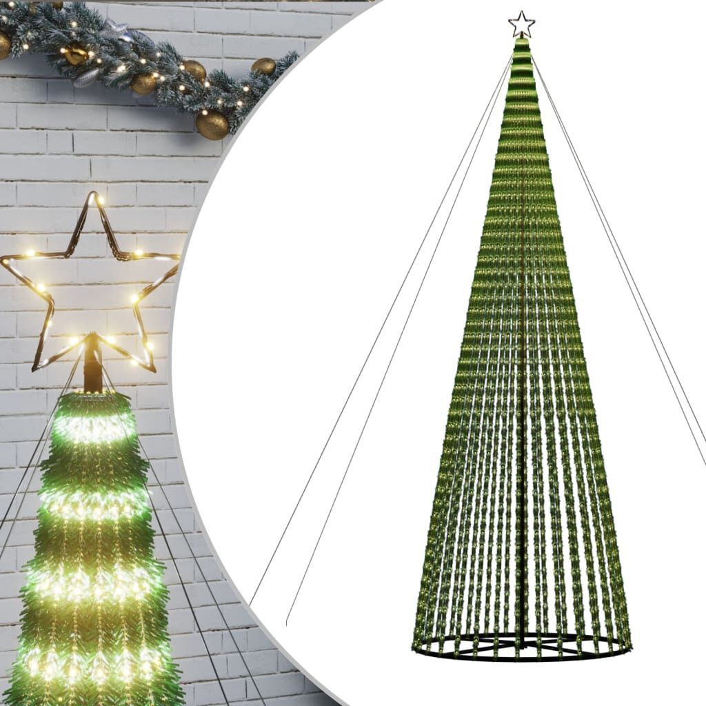 Vidaxl Árbol De Navidad Led 1544 Leds Blanco Cálido 500 Cm_0