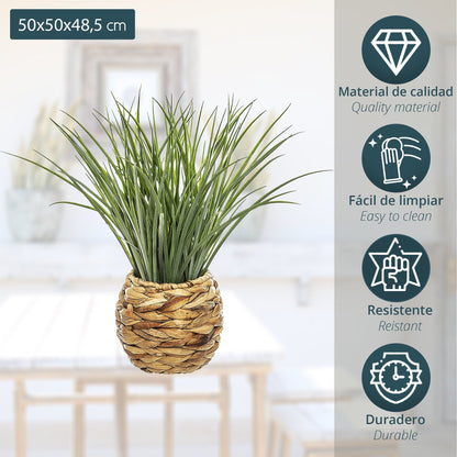 Maceta Decorativa Trenzada De Hojas De Jacinto Y Planta Decorativa_1