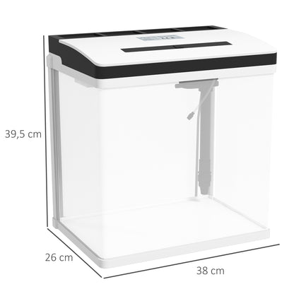 Pawhut Acuario De Cristal 28l Con Sistema De Filtro Luz Led 38x26x39,5 Cm Blanco_2
