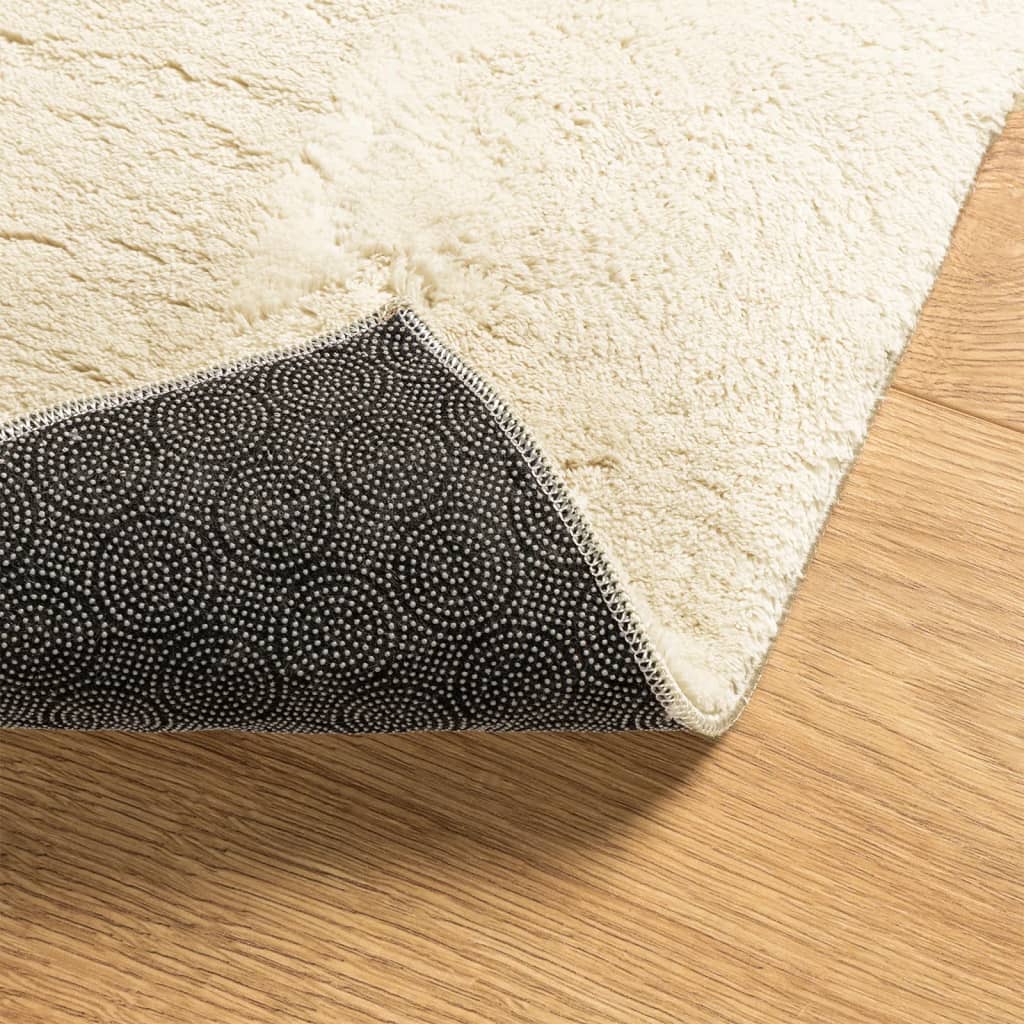 Alfombra De Pelo Corto Suave Lavable Huarte Crema 100x200 Cm / Vetonek_1
