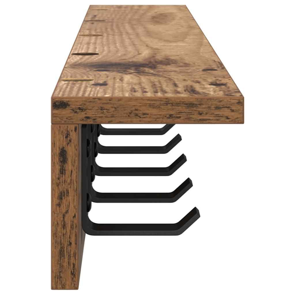 Perchero De Pared Madera Vieja 80 X 10,5 X 10,5 Cm_5